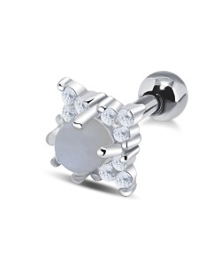 Moon Stone with CZ Ear Piercing TIP-2806